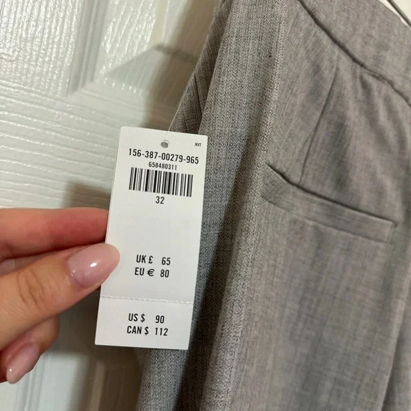 NWT Abercrombie & Fitch Sloane Tailored Pant - color light gray. Size 32 - Picture 8 of 8
